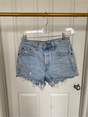 Levi’s High-Rise Light Wash Denim Cutoff Shorts